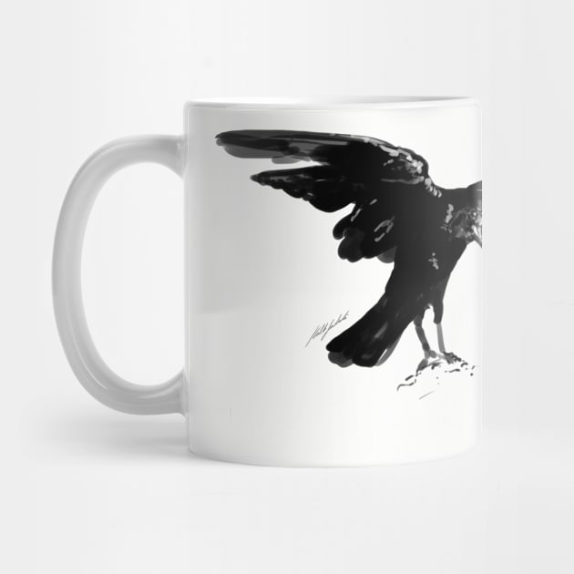 Handpainted Crow by KalebLechowsk